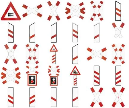 Level Crossing Markers In Germany Illustrazione stock