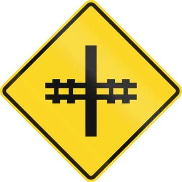 Level Crossing Without Barrier in Canada Stock Illustration