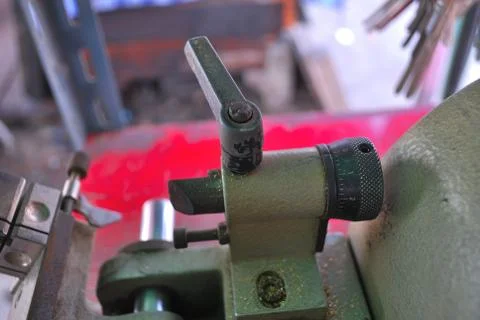 The level of depth of the small metal cutter is set to control the metal cutt Stock Photos