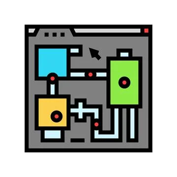 Level design game development color icon vector illustration Stock Illustration