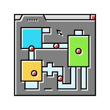 Level design game development color icon vector illustration Illustrazione stock