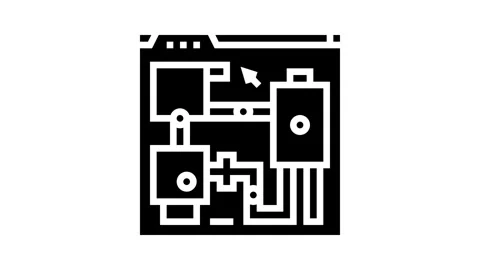 Level design game development glyph icon animation Stock Footage 326152209