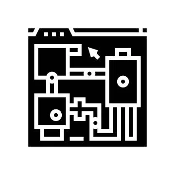 Level design game development glyph icon vector illustration Stock Illustration