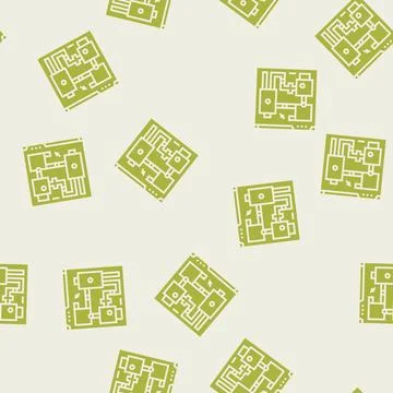 Level design game development glyph seamless pattern Stock Illustration