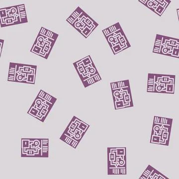 Level design game development glyph vector seamless pattern Stock Illustration