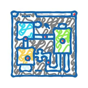 Level design game development icon doodle illustration イラスト素材