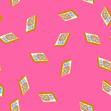 Level design game development isometric icon seamless pattern Stock Illustration