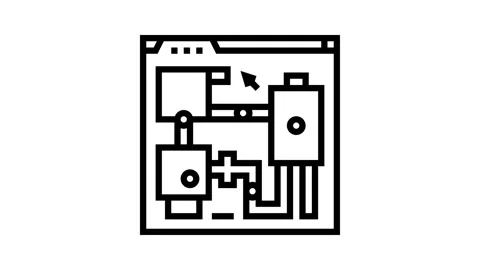 Level design game development line icon animation Stock Footage 326131522