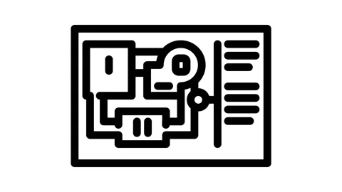 Level design game development line icon animation Stock Footage 326760418