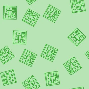 Level design game development line seamless pattern Stock Illustration