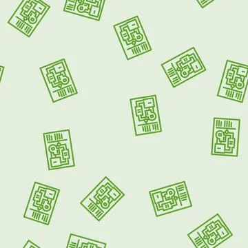 Level design game development line vector seamless pattern Stock Illustration