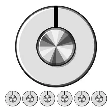 Level dial knob cartoon vector graphic Illustrazione stock