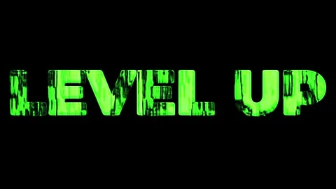 Level Up:  Digital Glitch Art Graphic Design Stock Footage 311309013