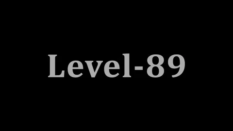 Level eighty nine text sign centered on black background for minimalist int.. Vídeo Stock 337804976