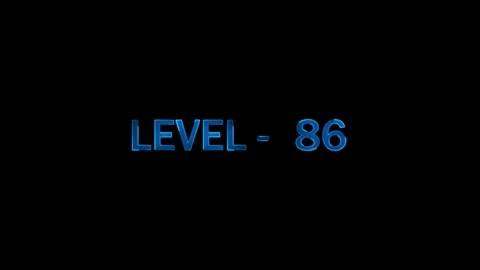 Level eighty six animation dynamic reveal on black background digital futur.. Stock Footage 334157689