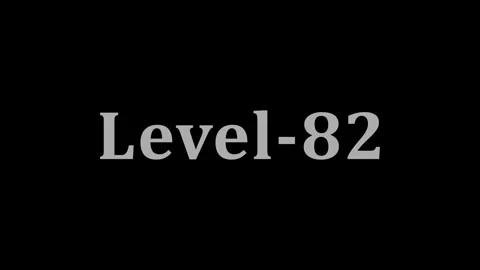 Level eighty two text displayed in simple gray font on black background ani.. Stock Footage 337804995