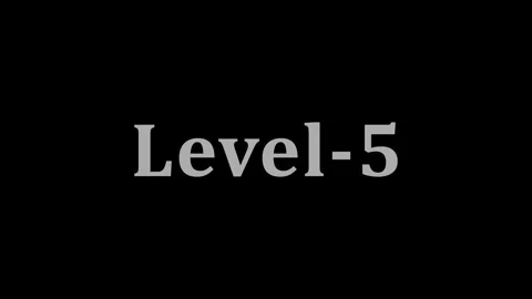Level five text display showing progress indicator on black screen motion f.. Vidéo 337805119