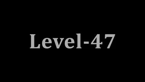 Level forty seven text animation displayed on a clean black digital screen .. Stock Footage 337805055