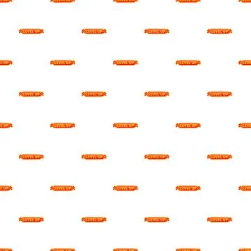 Level up gaming achievement progress seamless pattern background Stock Illustration