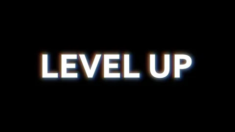 Level up glitch effect, Level up glitch banner Stock Footage 291262557
