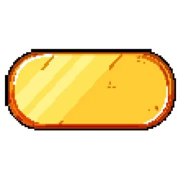 Level gold game button pixel art vector illustration Stock Illustration