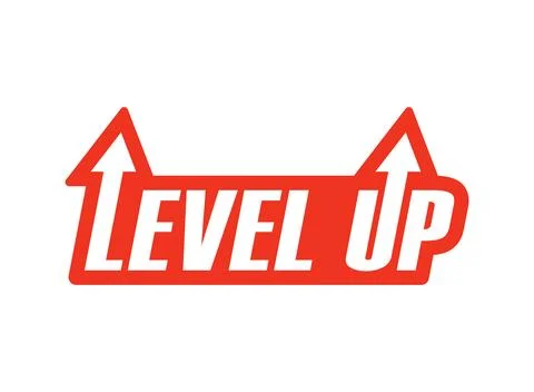 Level up icon in flat style. Achievement vector illustration on isolated ba.. Stock Illustration