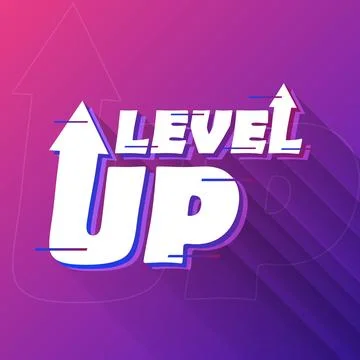 Level up icon in flat style. Achievement vector illustration on isolated ba.. Stock Illustration