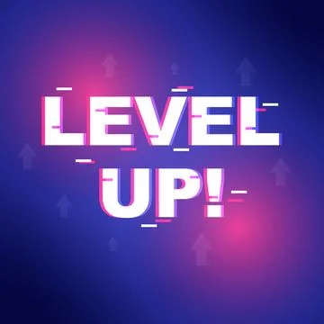 Level up icon in flat style. Achievement vector illustration on isolated ba.. Stock Illustration