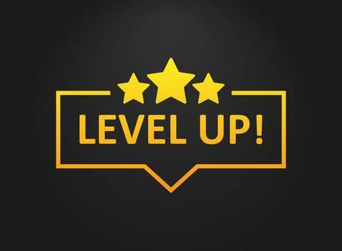 Level up icon in flat style. Achievement vector illustration on isolated ba.. Stock Illustration