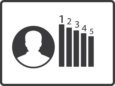 Level icon, man black level icon Stock Illustration