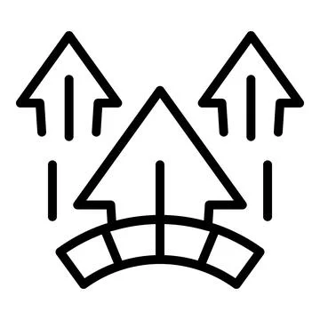 Level up icon outline vector. Game arrow Stock Illustration
