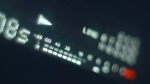 The level indicator of а music from CD player is glows blue  Video stock 259665757