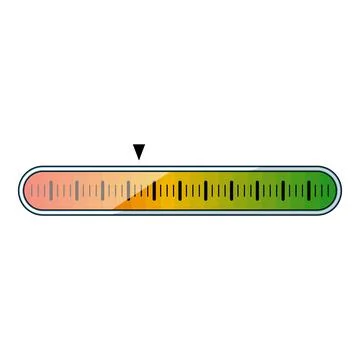 Level indicator showing a positive score progress Stock Illustration