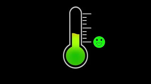Level indicator thermometer with face expresion 動画素材 294697223
