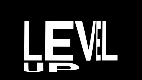 Level Up Kinetic Warp Text Animation Stock Footage 314998691