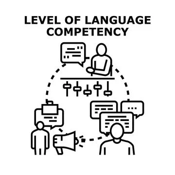 Level of language competency and speaking fluency Stock Illustration