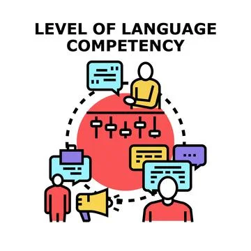 Level of language competency and speaking fluency Stock Illustration