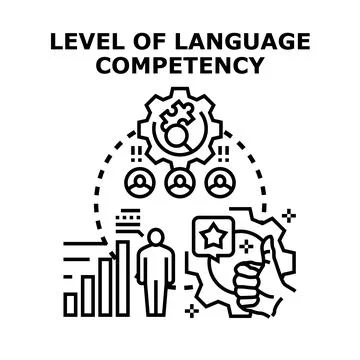 Level of language competency concept developing skills Stock Illustration