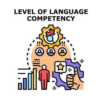 Level of language competency concept developing skills Stock Illustration
