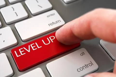 Level Up - Metallic Keyboard Concept Stock Illustration