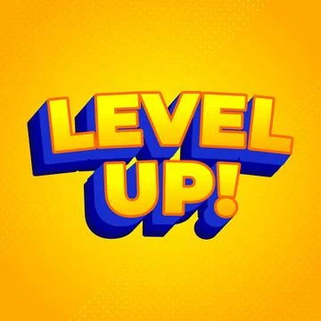 Level Up! Motivational Graphic text effect Stock Illustration