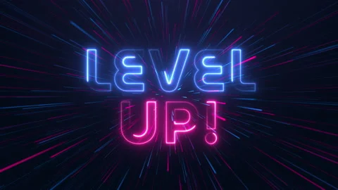 Level up - neon text Stock Footage 180741771