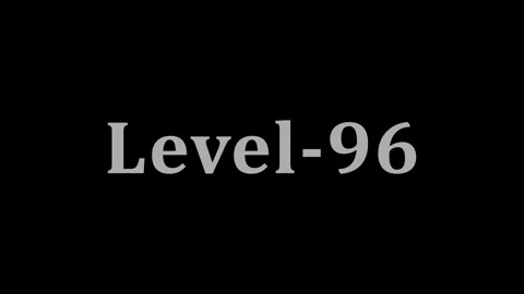 Level ninety six displayed on black background clear text cinematic motion .. Vídeo Stock 337804963