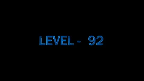Level ninety two text display on black background abstract blue glowing ani.. Stock Footage 334157657