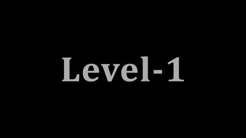 Level one text shown on black background, concept of beginning or initial s.. Stock Footage 337804962