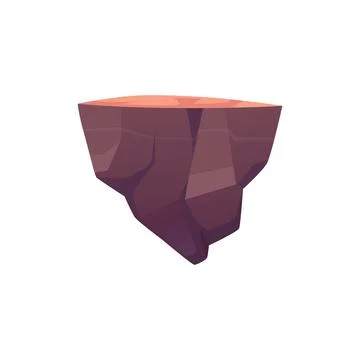 Level platform, floating game land island vector illustration, cartoon fantasy Illustrazione stock