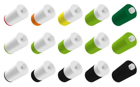 Level, progress indicators, battery level indicators. Editable vector. イラスト素材