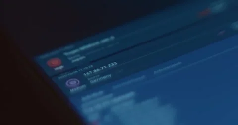 Level of risk caused by cyber attacks and source countries, live data Stock Footage 322616660