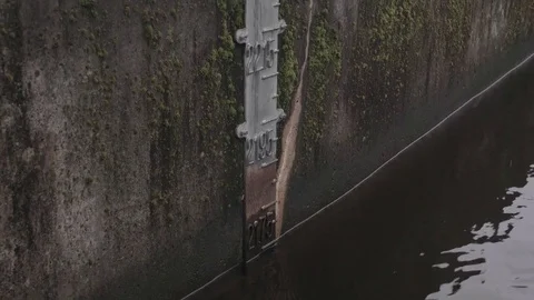 The Level Of The River With Marks Video stock 84325640
