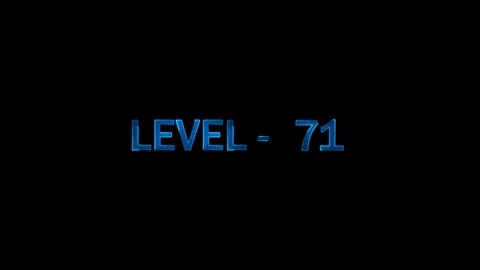 Level seventy one display graphic in glowing blue futuristic digital animat.. Stock Footage 334157607